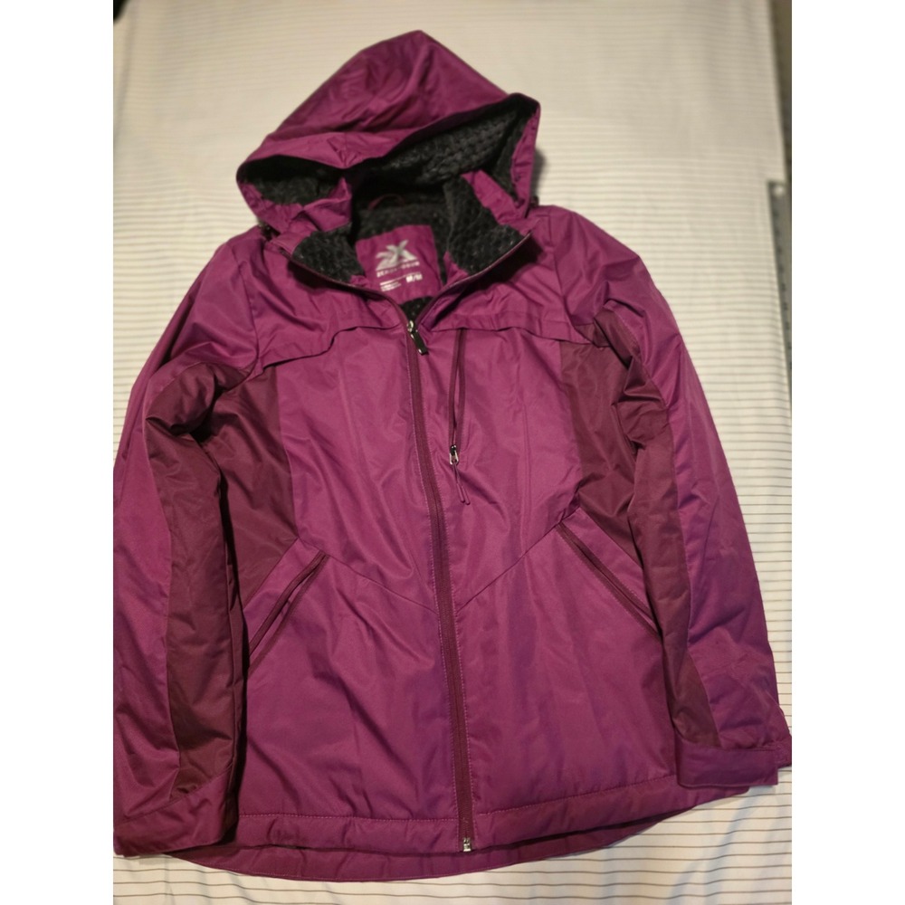 1068 ZeroXposur Womens Crisp Berry Hooded Fleece Lined Jacket V92230 Medium